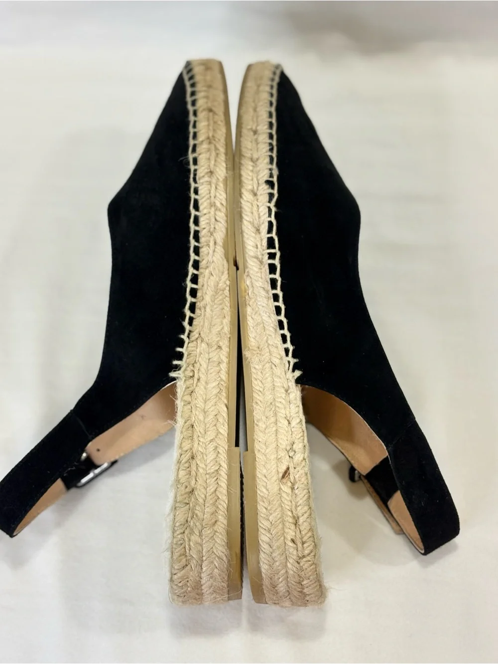 BODEN Black Suede Espadrille Slingback Flats SZ 41 = SZ 10 EUC $98